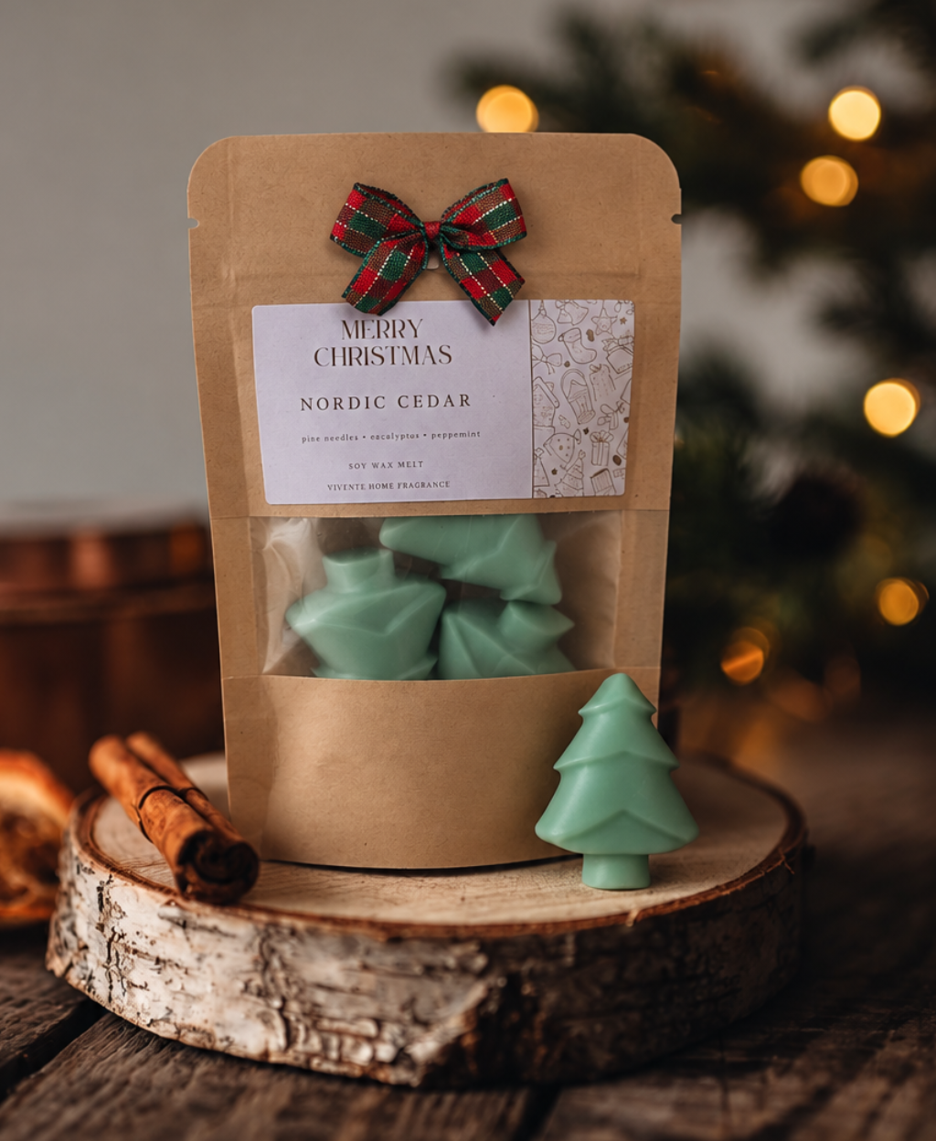 Nordic Cedar Scented Christmas Tree Shaped Wax Melt