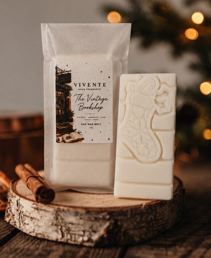 Vintage Bookstore Snap Bar Wax Melt - Christmas Edition
